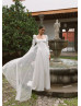Ivory Satin Chic Wedding Dress With Detachable Tulle Train Ivory Satin Chic Wedding Dress With Detachable Tulle Train